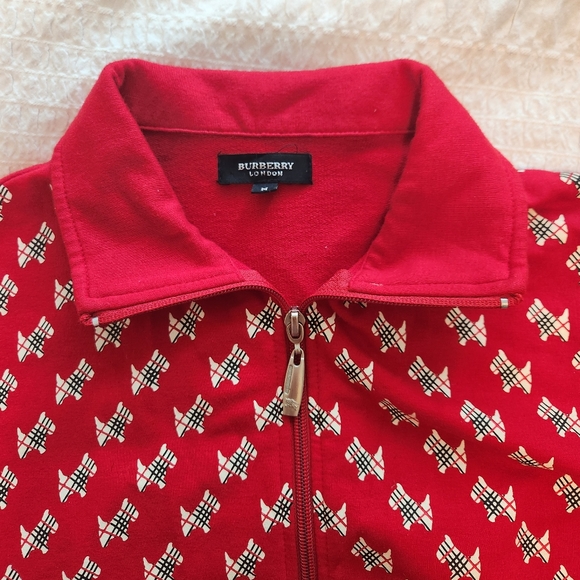 Vintage Red Burberry London Zip up Sweater - Picture 5 of 8